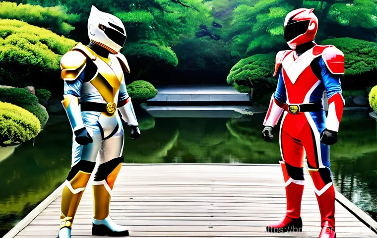 파워레인저 만화와 애니메이션 차이 - **Prompt: Super Sentai – Japanese Emotion & Introspection**
    "A lone Japanese Super Sentai hero, ...